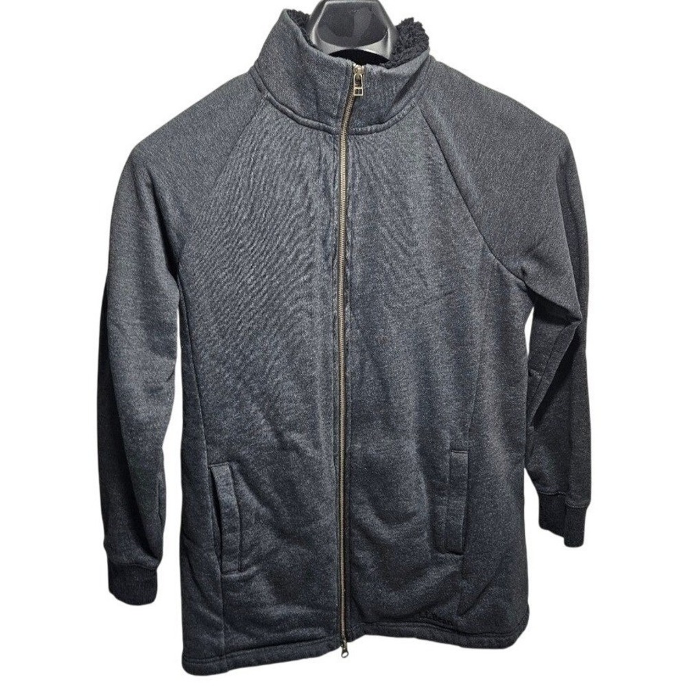 LL Bean Mens M Sherpa Lined Full Zip Jacket Charcoal Gray Heather 520517